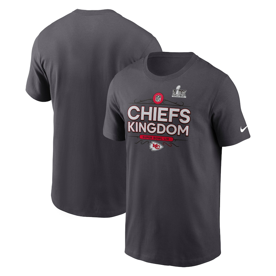 Men NFL Kansas City Chiefs grey T shirts style 9->nfl t-shirts->Sports Accessory